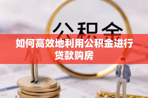 德昌如何高效地利用公积金进行贷款购房